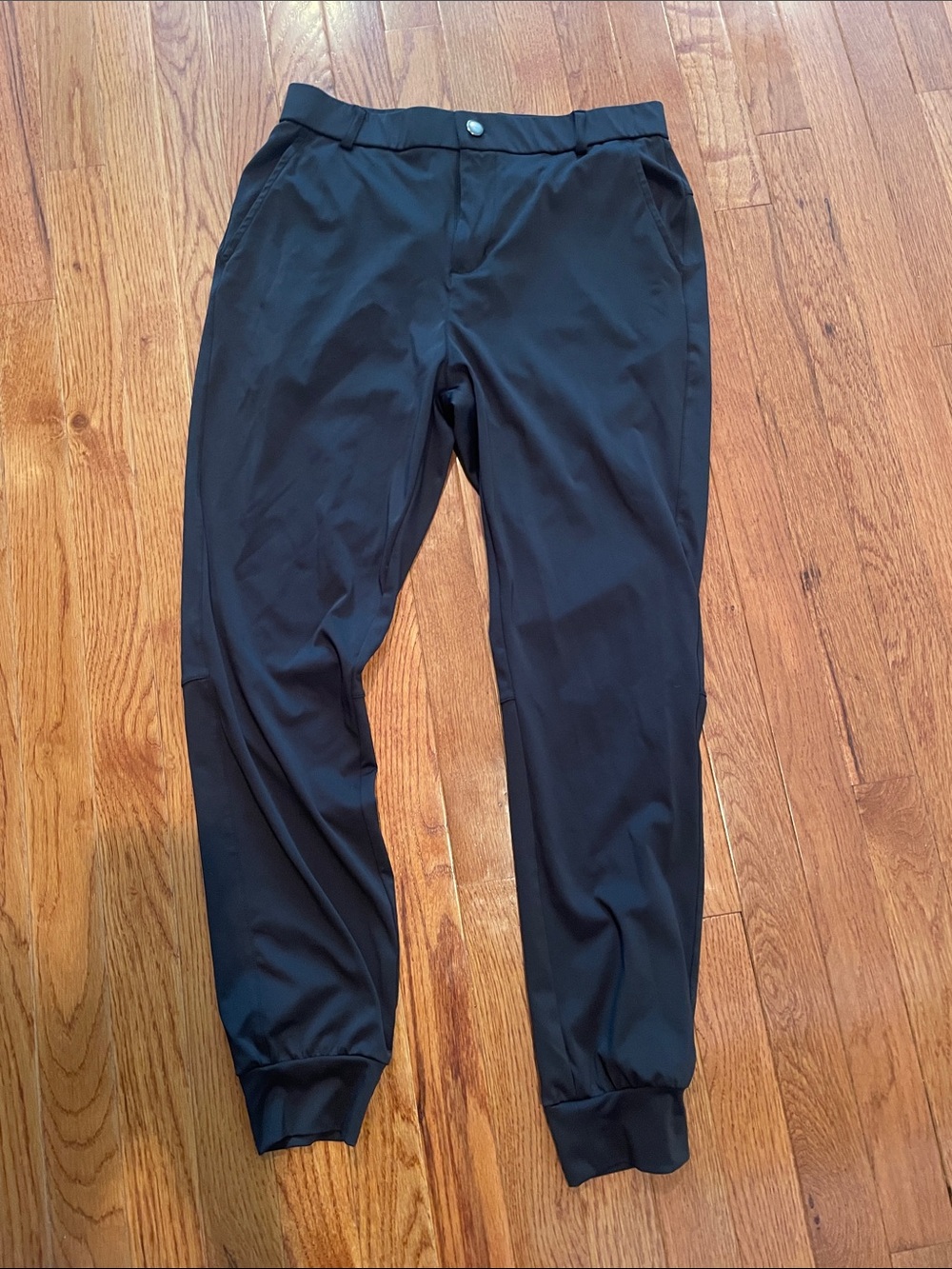 Men's Black Jogger Pants with Cuffed Ankles